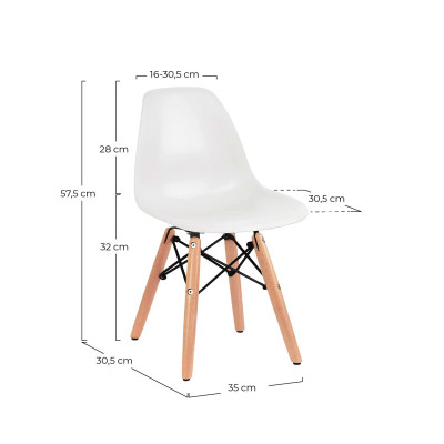 Pack 2 Sillas de Dormitorio Infantiles 35x30.5x57.5cm Thinia Home Mobiliario Infantil 6