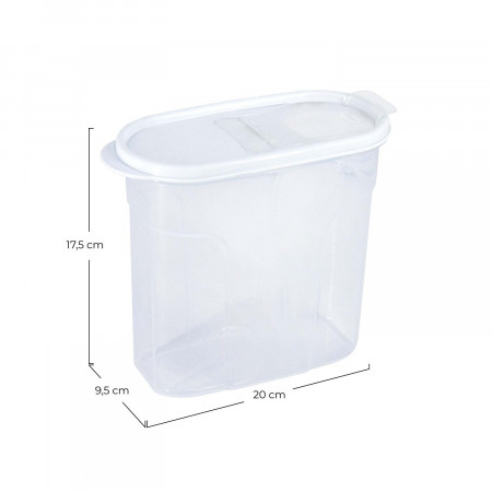 Bote con Tapa Dispensadora 1.7L Blanco 20x9.5x17.5cm 7house Accesorios de Cocina 6 Bote con Tapa Dispensadora 1.7L Blanco 20x9.5x17.5cm 7house Accesorios de Cocina 6