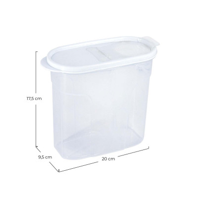 Bote con Tapa Dispensadora 1.7L Blanco 20x9.5x17.5cm 7house Accesorios de Cocina 6