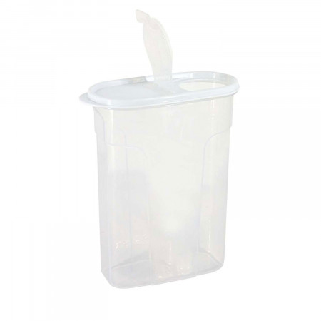 Bote con Tapa Dispensadora 2.4L Blanco 24.5x9.5x17.5cm 7house Accesorios de Cocina 2 Bote con Tapa Dispensadora 2.4L Blanco 24.5x9.5x17.5cm 7house Accesorios de Cocina 2