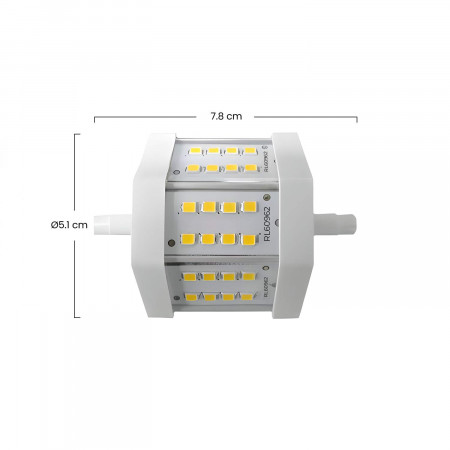Bombilla LED Tubo R7S 5W Equi.40W 470lm 4000K 25000H
 7hSevenOn Bombillas LED 3