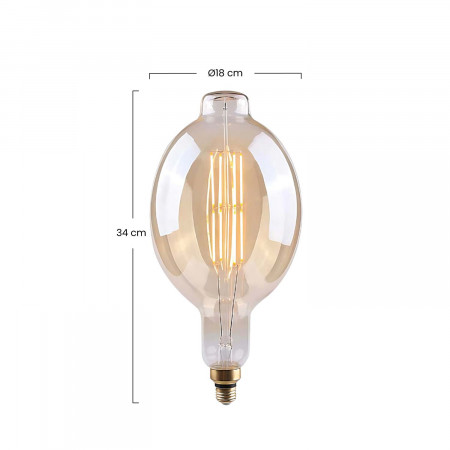 Bombilla LED Gigante E27 8W Equi.40W 500lm Regulable 2100K Gold 15000H
 7hSevenOn Vintage Bombillas LED 3