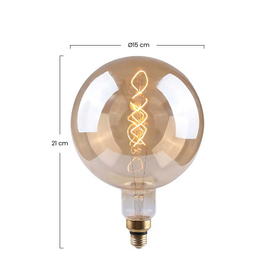 Bombilla LED Globo Gigante E27 4W Equi.28W 280lm Regulable 2100K Transparente 25000H
 7hSevenOn Vintage Bombillas LED 3