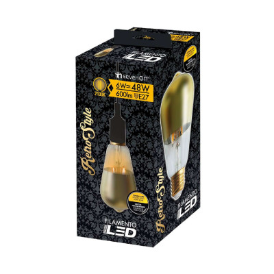 Bombilla LED Edison Cúpula Oro E27 6W Equi.45W 600lm 15000H
 7hSevenOn Vintage Bombillas LED 4