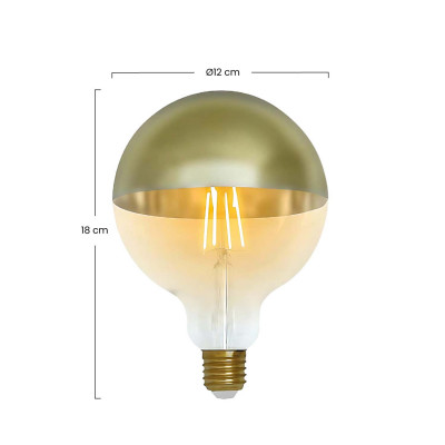 Bombilla LED Globo G120 Cúpula Oro E27 6W Equi.48W 600lm 2100K 15000H
 7hSevenOn Vintage Bombillas LED 3