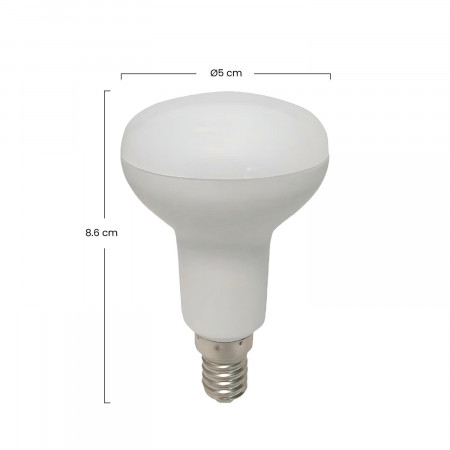 Bombilla LED Reflectora E14 5W Equi.40W 470lm 3000K 25000H
 7hDayron Bombillas LED 3