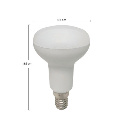 Bombilla LED Reflectora E14 5W Equi.40W 470lm 3000K 25000H
 7hDayron Bombillas LED 3