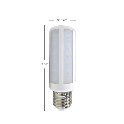 Bombilla LED Mazorca E27 9W Equi.60W 806lm 3000K 25000H
 7hSevenOn Bombillas LED 3