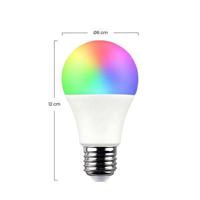 Bombilla LED Estándar Smart WiFi E27 10W Equi.60W 806lm RGBWW Regulable vía Smartphone/APP 25000H 7hSevenOn Premium Bombillas In