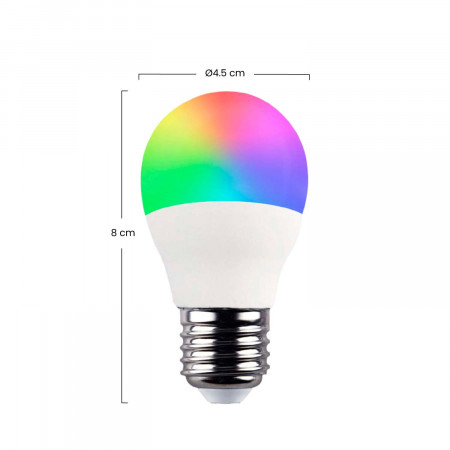 Bombilla LED Esférica Smart WiFi E27 5W Equi.35W 450lm RGBWW Regulable vía Smartphone/APP 25000H 7hSevenOn Premium Bombillas Int Bombilla LED Esférica Smart WiFi E27 5W Equi.35W 450lm RGBWW Regulable vía Smartphone/APP 25000H 7hSevenOn Premium Bombillas Int