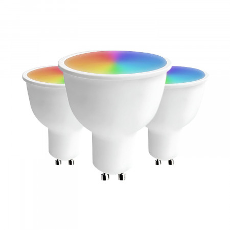 Pack 3 Bombillas LED Spotlight Smart WiFi GU10 5W Equi.25W 380lm RGBWW Regulable vía Smartphone/APP 25000H 7hSevenOn Premium Bom