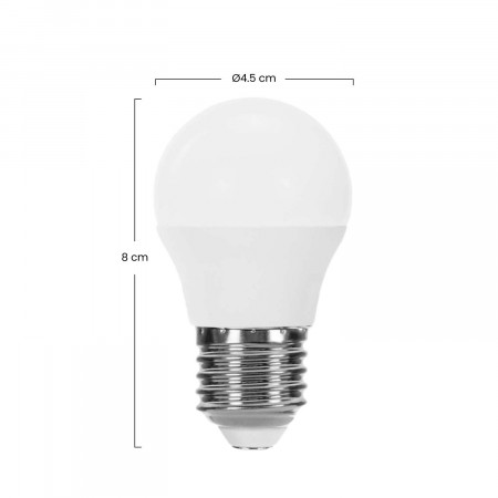 Pack 5 Bombillas LED Esférica E27 6W Equi.40W 470lm 15000H Primer Leader Bombillas LED 3 Pack 5 Bombillas LED Esférica E27 6W Equi.40W 470lm 15000H Primer Leader Bombillas LED 3
