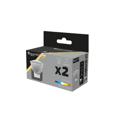 Pack 2 Bombillas LED Spotlight GU5.3 6W Equi.50W 540lm 25000H 7hSevenOn Premium Bombillas LED 4