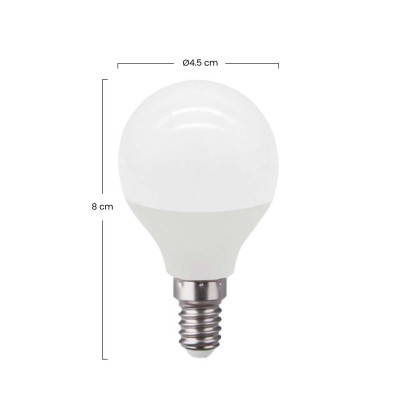 Pack 2 Bombillas LED Esférica E14 6W Equi.40W 470lm 25000H 7hSevenOn Premium Bombillas LED 3