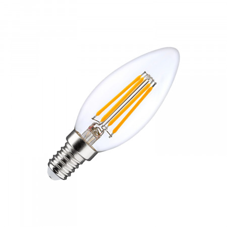 Pack 2 Bombillas LED Filamento Vela E14 4W Equi.40W 470lm 2700K 25000H 7hSevenOn Premium Bombillas LED 2 Pack 2 Bombillas LED Filamento Vela E14 4W Equi.40W 470lm 2700K 25000H 7hSevenOn Premium Bombillas LED 2