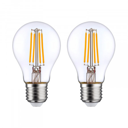 Pack 2 Bombillas LED Filamento Estándar E27 8W Equi.60W 806lm 2700K 25000H 7hSevenOn Premium Bombillas LED 1