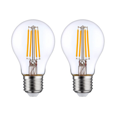 Pack 2 Bombillas LED Filamento Estándar E27 8W Equi.60W 806lm 2700K 25000H 7hSevenOn Premium Bombillas LED 1