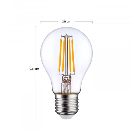 Pack 2 Bombillas LED Filamento Estándar E27 8W Equi.60W 806lm 2700K 25000H 7hSevenOn Premium Bombillas LED 3 Pack 2 Bombillas LED Filamento Estándar E27 8W Equi.60W 806lm 2700K 25000H 7hSevenOn Premium Bombillas LED 3