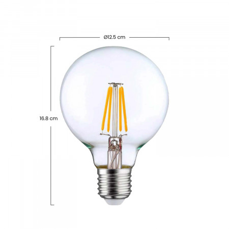Bombilla LED Filamento Globo E27 8W Equi.60W 806lm 3000K 25000H 7hSevenOn Premium Bombillas LED 3 Bombilla LED Filamento Globo E27 8W Equi.60W 806lm 3000K 25000H 7hSevenOn Premium Bombillas LED 3