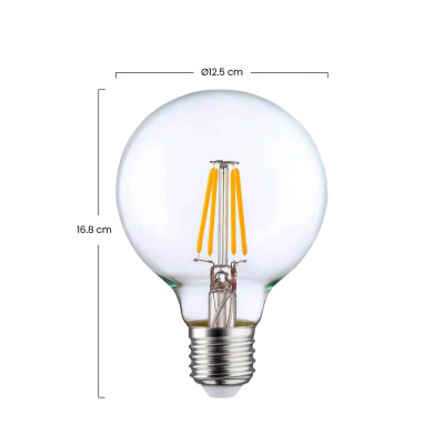 Bombilla LED Filamento Globo E27 8W Equi.60W 806lm 3000K 25000H 7hSevenOn Premium Bombillas LED 3
