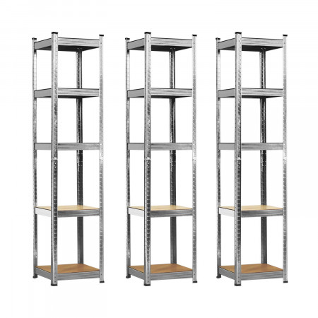 Pack 3 Estanterías Modulares con 5 Baldas Ajustables 180x40x40cm 175Kg O91 Estanterías 1