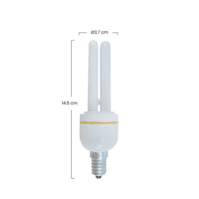 Pack 3 Bombillas CFL Bajo Consumo Mini 2U E14 11W 528lm 2700K 7hSevenOn Iluminación Bajo Consumo 3