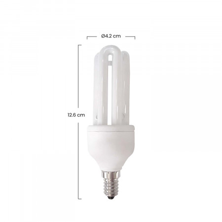 Pack 3 Lâmpadas CFL economizadoras de energia 3U E14 15W 825lm 2700K 7hSevenOn Iluminação economizadora de energia 3