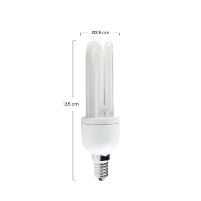 Bombilla CFL Bajo Consumo Mini 3U E14 15W 825lm 2700K 7hSevenOn Iluminación Bajo Consumo 3
