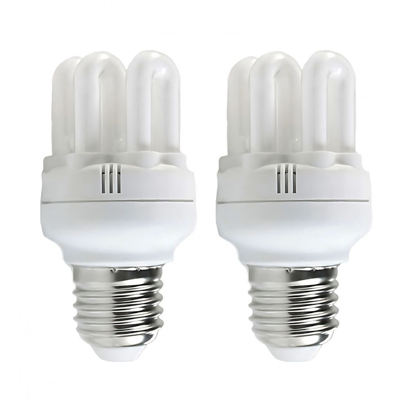 Pack 2 Bombillas CFL Bajo Consumo Mini 6U E27 11W 605lm 2700K Merylux Iluminación Bajo Consumo 1 Pack 2 Bombillas CFL Bajo Consumo Mini 6U E27 11W 605lm 2700K Merylux Iluminación Bajo Consumo 1