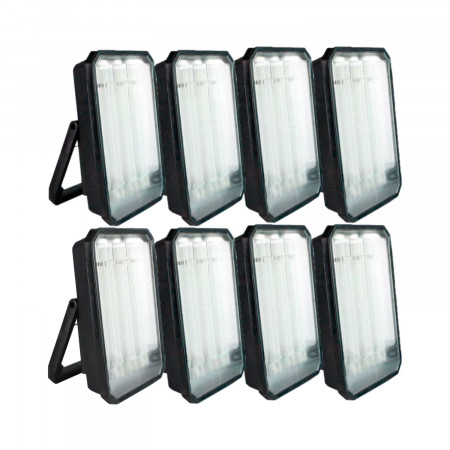 MegaPack 8 Proyectores CFL Bajo Consumo 72W de Exterior IP44 Orientables Negros Dayron Iluminación Bajo Consumo 1