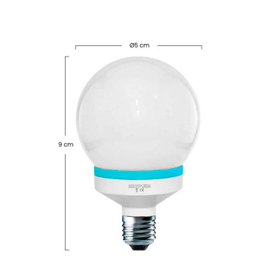 Pack 2 Bombillas CFL Bajo Consumo Mini Globo E27 9W 400lm 4000K Dayron Iluminación Bajo Consumo 3