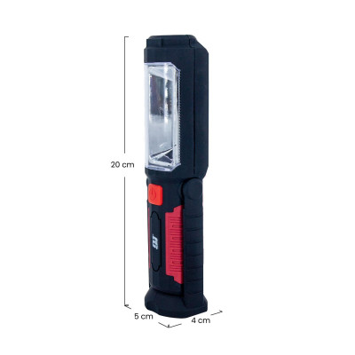 Linterna LED de Trabajo Plegable con 2 Modos de Iluminación Negro/Naranja 6000K 25000H 7hSevenOn Deco Linternas 5