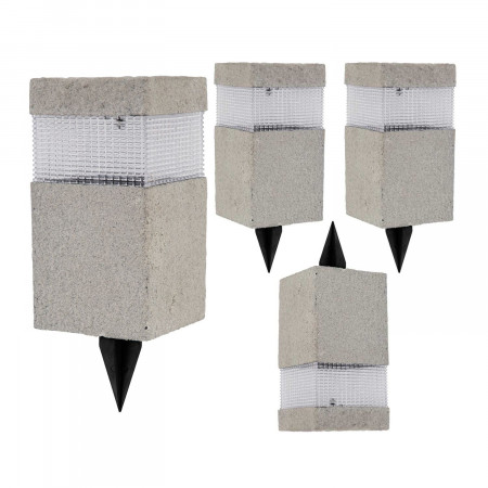 Pack 4 Balizas solares LED para exterior Prisma Grey 6000K 7hSevenOn Outdoor Iluminação solar 1