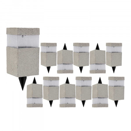 Pack 12 Balizas Solares LED Exterior Prisma Gris 6000K 7hSevenOn Outdoor Iluminación Solar 1