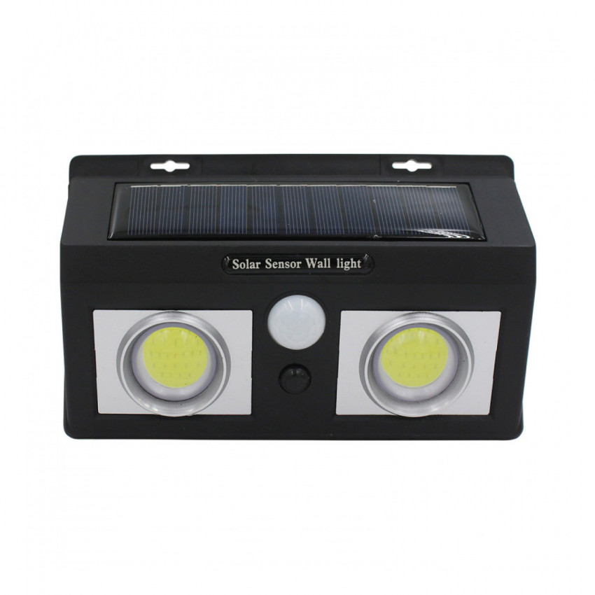 Aplique de Pared Solar LED 2 Luces con Sensor Crepuscular y Movimiento Negro 7500K 20000H 7hSevenOn Apliques de Exterior 1 Aplique de Pared Solar LED 2 Luces con Sensor Crepuscular y Movimiento Negro 7500K 20000H 7hSevenOn Apliques de Exterior 1