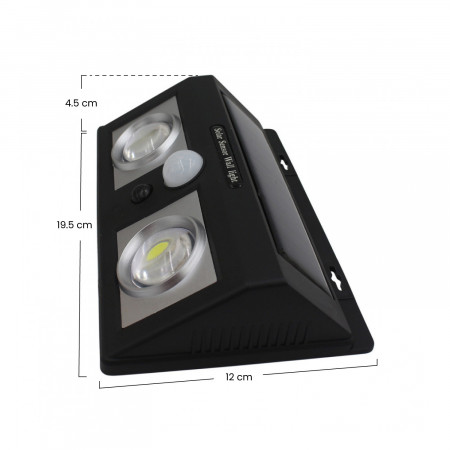 Aplique de Pared Solar LED 2 Luces con Sensor Crepuscular y Movimiento Negro 7500K 20000H 7hSevenOn Apliques de Exterior 3 Aplique de Pared Solar LED 2 Luces con Sensor Crepuscular y Movimiento Negro 7500K 20000H 7hSevenOn Apliques de Exterior 3