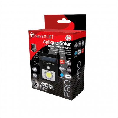 Aplique de Pared Solar LED con Sensor Crepuscular y Movimiento Negro 7500K 20000H 7hSevenOn Apliques de Exterior 4