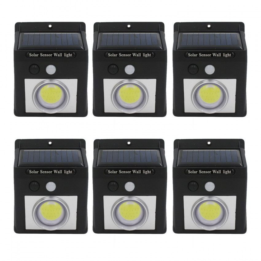 Pack 6 Apliques de Pared Solares LED con Sensor Crepuscular y Movimiento Negro 7500K 20000H 7hSevenOn Apliques de Exterior 1 Pack 6 Apliques de Pared Solares LED con Sensor Crepuscular y Movimiento Negro 7500K 20000H 7hSevenOn Apliques de Exterior 1