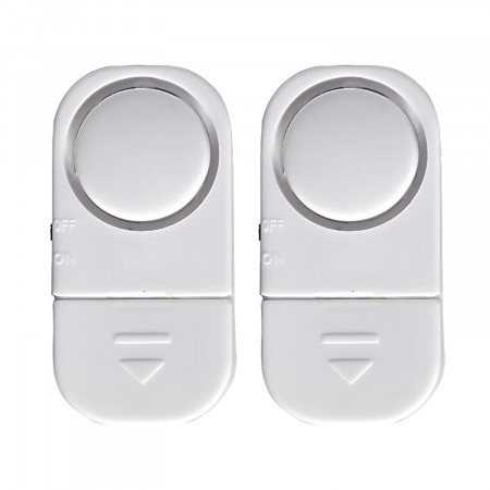 Pack 2 Alarmas para Puertas y Ventanas con 6 Pilas LR44 Incluidas Blanco Nine&One Cámaras y Sensores 1