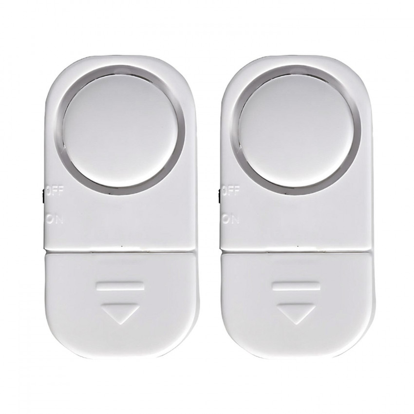 Pack 2 Alarmas para Puertas y Ventanas con 6 Pilas LR44 Incluidas Blanco Nine&One Cámaras y Sensores 1 Pack 2 Alarmas para Puertas y Ventanas con 6 Pilas LR44 Incluidas Blanco Nine&One Cámaras y Sensores 1