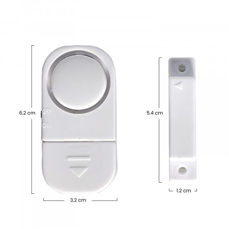 Pack 2 Alarmas para Puertas y Ventanas con 6 Pilas LR44 Incluidas Blanco Nine&One Cámaras y Sensores 3 Pack 2 Alarmas para Puertas y Ventanas con 6 Pilas LR44 Incluidas Blanco Nine&One Cámaras y Sensores 3