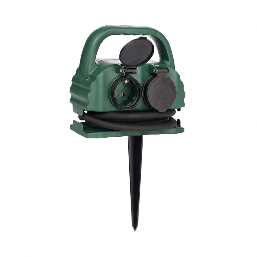 Regleta de Exterior 4 Enchufes Schuko con Tapa 2m Verde 7hSevenOn Bases Múltiples 1 Regleta de Exterior 4 Enchufes Schuko con Tapa 2m Verde 7hSevenOn Bases Múltiples 1