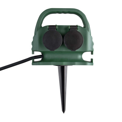 Regleta de Exterior 4 Enchufes Schuko con Tapa 2m Verde 7hSevenOn Bases Múltiples 2