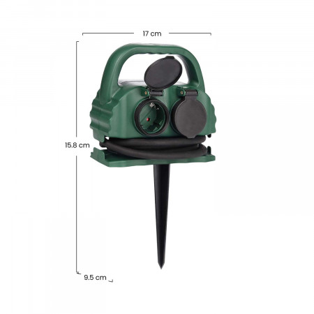 Regleta de Exterior 4 Enchufes Schuko con Tapa 2m Verde 7hSevenOn Bases Múltiples 5 Regleta de Exterior 4 Enchufes Schuko con Tapa 2m Verde 7hSevenOn Bases Múltiples 5