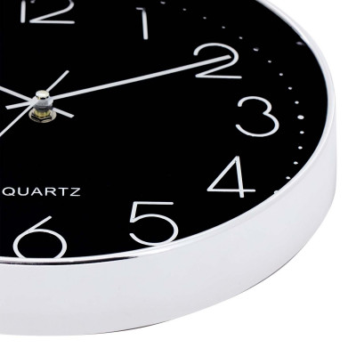 Reloj de Pared Moderno en Relieve con Esfera Negra Ø30 cm O91 Relojes de Pared 4