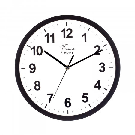 Reloj de Pared Clásico Negro con Esfera Blanca Ø30.5 cm O91 Relojes de Pared 1