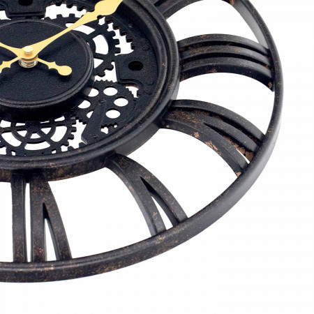 Reloj de Pared Vintage Troquelado Negro/Dorado Ø38 cm O91 Relojes de Pared 4 Reloj de Pared Vintage Troquelado Negro/Dorado Ø38 cm O91 Relojes de Pared 4