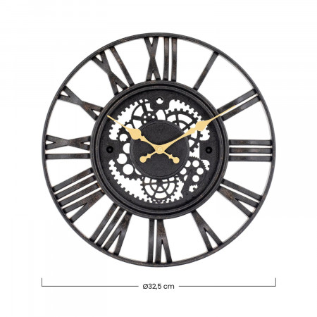 Reloj de Pared Vintage Troquelado Negro/Dorado Ø38 cm O91 Relojes de Pared 6 Reloj de Pared Vintage Troquelado Negro/Dorado Ø38 cm O91 Relojes de Pared 6