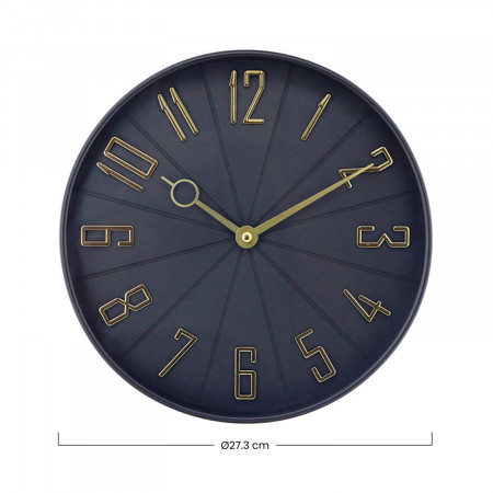 Reloj de Pared Vintage Negro/Dorado Ø27.3 cm O91 Relojes de Pared 5 Reloj de Pared Vintage Negro/Dorado Ø27.3 cm O91 Relojes de Pared 5