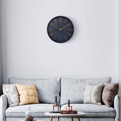 Reloj de Pared Vintage Negro/Dorado Ø27.3 cm O91 Relojes de Pared 6